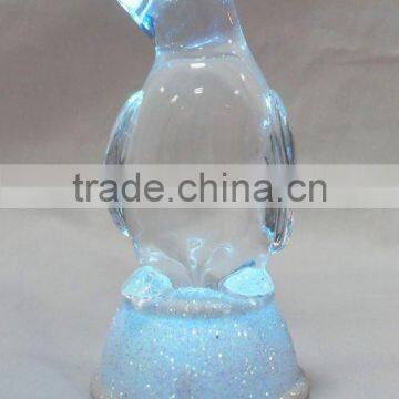 LED RBG changing acrylic crystal plastic penguin animals toys for kids