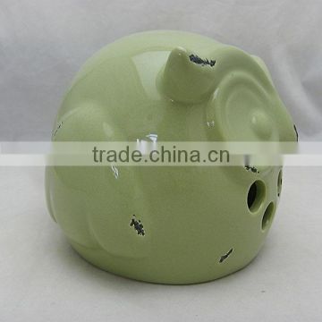 Owl shape ceramic storm lantern