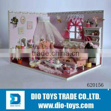 DIY 2015 Top Selling Wooden House Birthday Gift With light and Music for Kids house toys