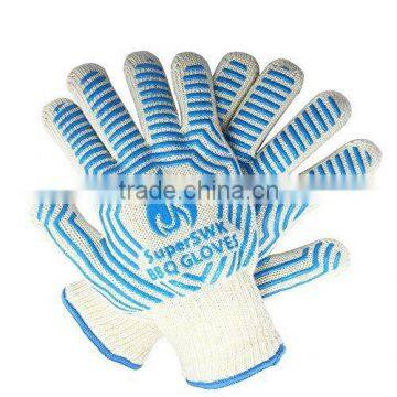 China Five Finger Heat Resistant Nomex Grill Gloves Silicone BBQ Gloves photo-6