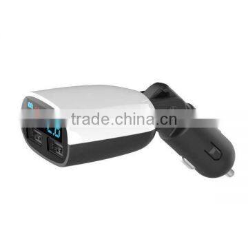 3.4A Dual USB Ports LED Display Swing Head Design Car Charger photo-2