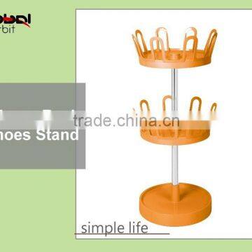Simple Rotating Shoe Rack, 2-tier Slippers Rack, Plastic Shoe Display Rack photo-5
