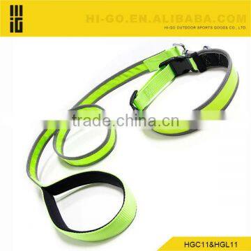 2014 new wholesale fancy items fluorescence reflective dog collar and leash