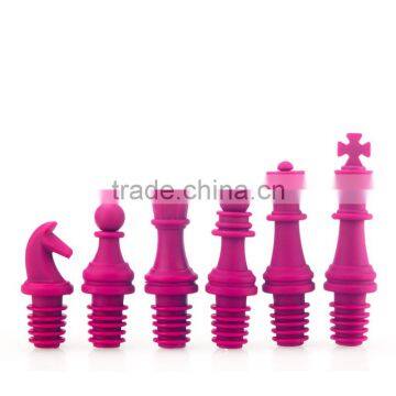 2016 New Products Four Colors Hot Sale Silicone Wine Stopper Chess Shape photo-5