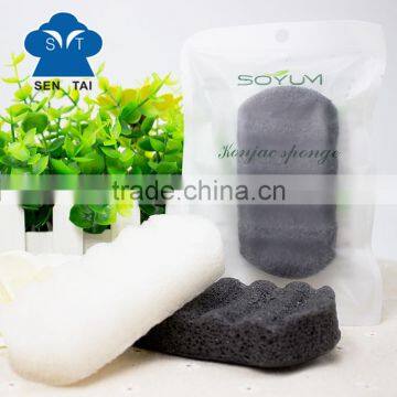 New Style Organic Facial Konjac Bamboo Charcoal Clean Sponge