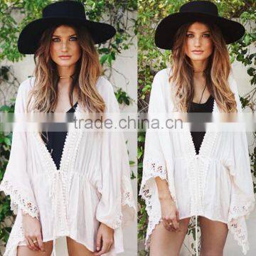 Lace Crochet Off White Kimono Wholesale