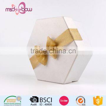 Chocolate Gift Wrapping Bows Golden Metallic Curly Ribbon With Band photo-5