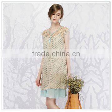 Customized 2014 Top Quality New Design Digital Printing 100% Silk Chiffon Dresses