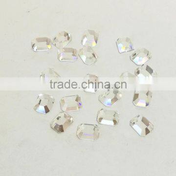 octagon shape flat back crystal beads glass pendant for garment decoration