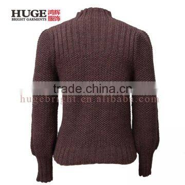 Long Sleeve Turtle Neck Vintage Custom Knit Sweater Women photo-2