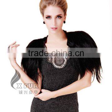 CX-B-19 Hot Sale Fashion Lady Women Mongolian Lamb Fur Shawl For Evening Dress photo-2