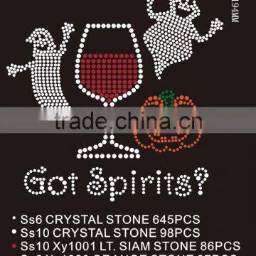 Custom Lovely Ghost Rhinestone Transfer /hot Fix Rhinestone Made in China photo-3