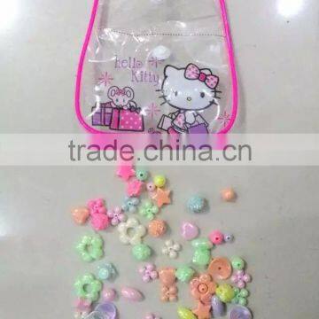 diy handmade acrylic beaded set with custom logo bags pack early educational loose beads bags set for children gifts