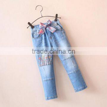 Kid Fashion Jeans Denim Jeans for Child Girl Children Lovely Jeans photo-2
