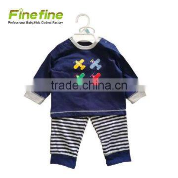 2017 New Design Baby Clothes Wholesale Baby Boys Sleep Set 2 Pieces Baby Boy Pajamas photo-2