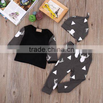 Cute Baby Clothing Deer Tops Long Sleeve T Shirt + Pants Baby Clothes Clothing Set photo-3