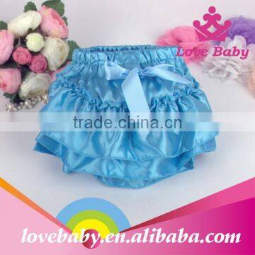 Wholesale Solid Color Baby Bloomers Fashional Satin Bloomers With Butterfly Knot photo-3