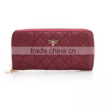 2017 Luxury Fashion Women Wallet Long Purse Bueatiful Flower Embossing Zipper Woman Leather Purse photo-4