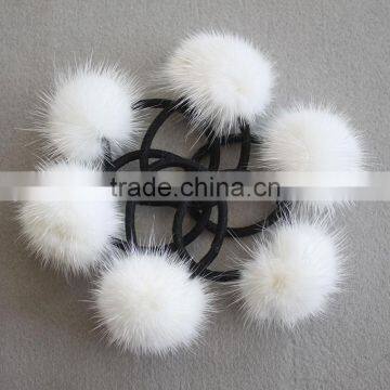 Myfur Luxury Customized Genuine Mink Fur Pompom Hair Band Accessory Wholesale photo-5