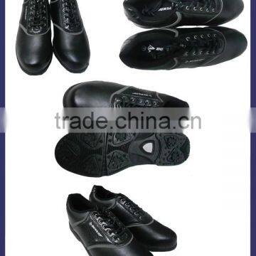 Super quality black leather golf shoes wear comfortable