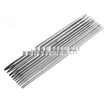 (2.0mm-6.5mm)Stainless Steel Hollow Knitting Needle Silver Tone 21cm long, 1 Set