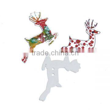 Wood Sewing Buttons Scrapbooking 2 Holes Christmas Reindeer At Random photo-3