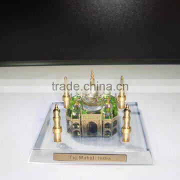 High Quality K9 Crystal Taj Mahal Model With 24k Gold Plating Metal JC0002 photo-3