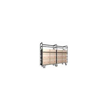 Industrial Roll Storage Rack With Trolleys Deck Plywood Plate For Material Handling