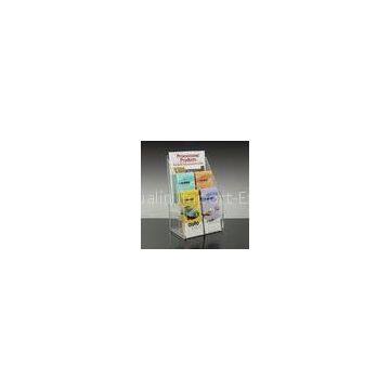 Clear Acrylic Display Shelves plastic stand holder for leaflets, brochures merchandise