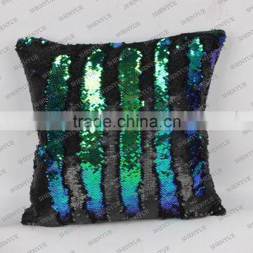 5mm Gold Luxury Thunder Laser Reversible Double Side Sequin Fabric Pillow Wholesale China