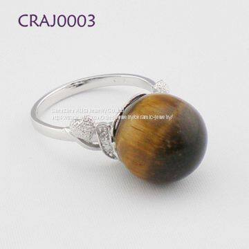 Round Jewelry 925 Sterling Silver Jade Rings For Women
