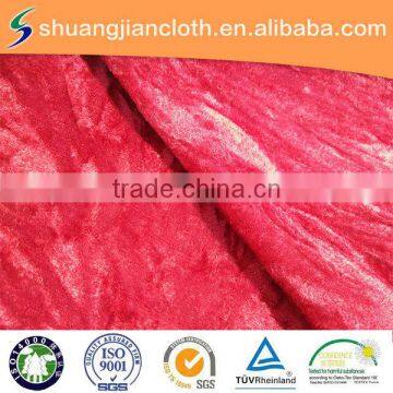 poly plain dyed crushed velour fabric