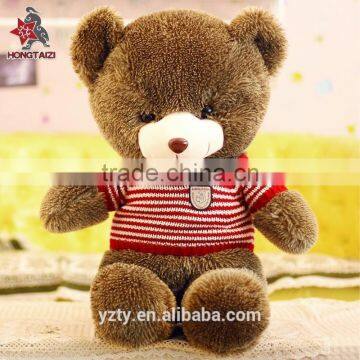 soft plush teddy bears with DIY knit strip sweater