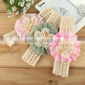 Lace Flower Turban Hairband For Baby Chic Head Wraps M7043001