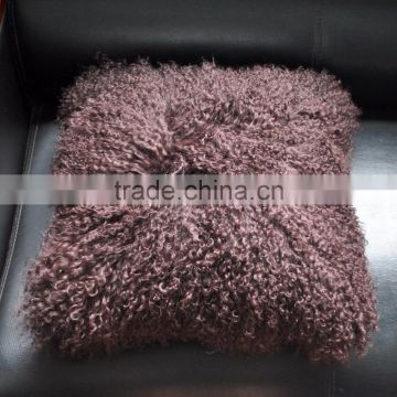 YR153 Genuine Mongolian Lamb Fur Pillow Cover Size Can be Customized