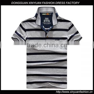 New Fashion Mens Short Sleeve Stripes Shirts Casual Oversize Polo Shirt For Men