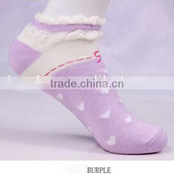 100%cotton Pretty Lace Love Heart Pattern Women Socks photo-5