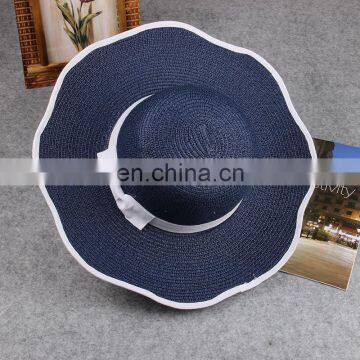 Lace Bowknot Straw Hat Folding Sunshade Hat Beach Cap photo-4