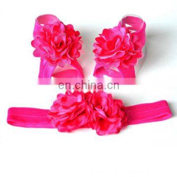 Baby Barefoot Sandals with wide Elastic Macthing headbands