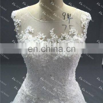 LN10 2016 Lastest Designs China Supplier Reliable Manufacture See Through Back Real Sample Picture Wedding Gown photo-3