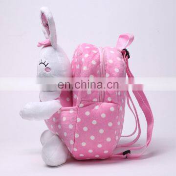Rabbit Design Hot Sale Girls Terry Cartoon Backpack Satchel