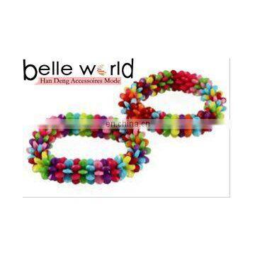 Elasticated Plastic Bead Bracelet in Multicoloured Design