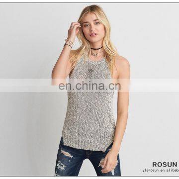 Short Front Long Back Sexy sleeveless sweater vest