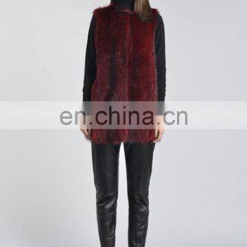 Fashionable Wine Beaver Fur Vest High Standard Striped Nutria Fur Waistcoat Women's Coypu Fur Garment