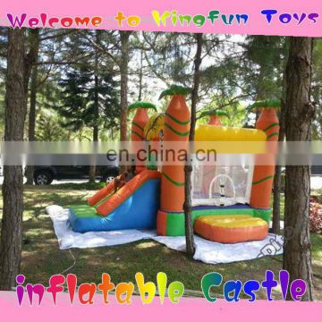 Tropical inflatable slide castle