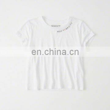 Basic Wear Women Clothing Print Logo Short Sleeve t Shirt Comfortable 100%cotton t Shirt for Girls photo-5