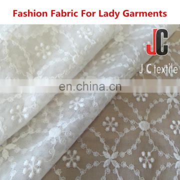 JC3343 wholesale 100% polyester chemical embroidered organza fabric