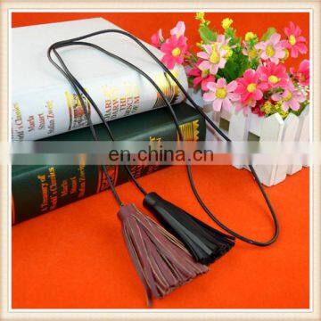 Fashion hot sales bicolor belt leather tassels for women dresses/women wear