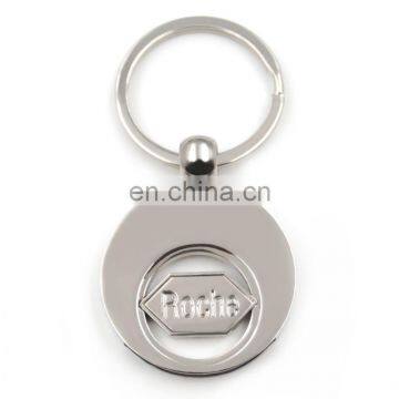 High quality zinc alloy material custom shopping trolley coin keyring