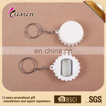 high recommended promotion plastic bottle cap bottle opener keyring